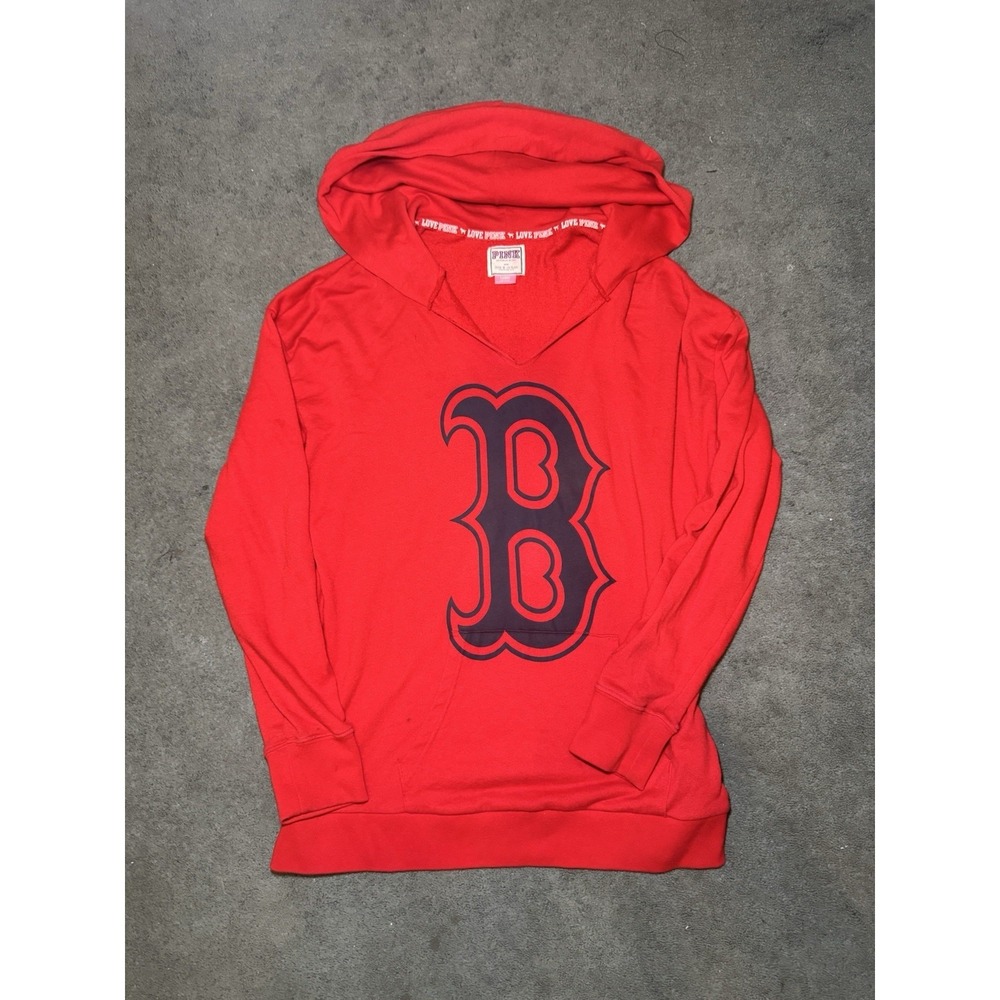 PINK Victoria Secret Boston Red Sox Hoodie Womens Large Red Pullover